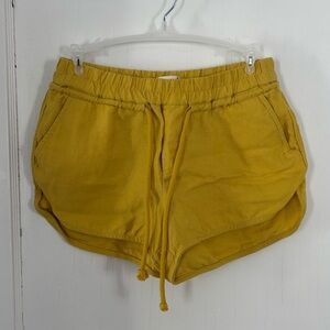 Wilfred Free Aritzia Habitus High-Waisted Lounge Shorts | Mustard | XXS EUC